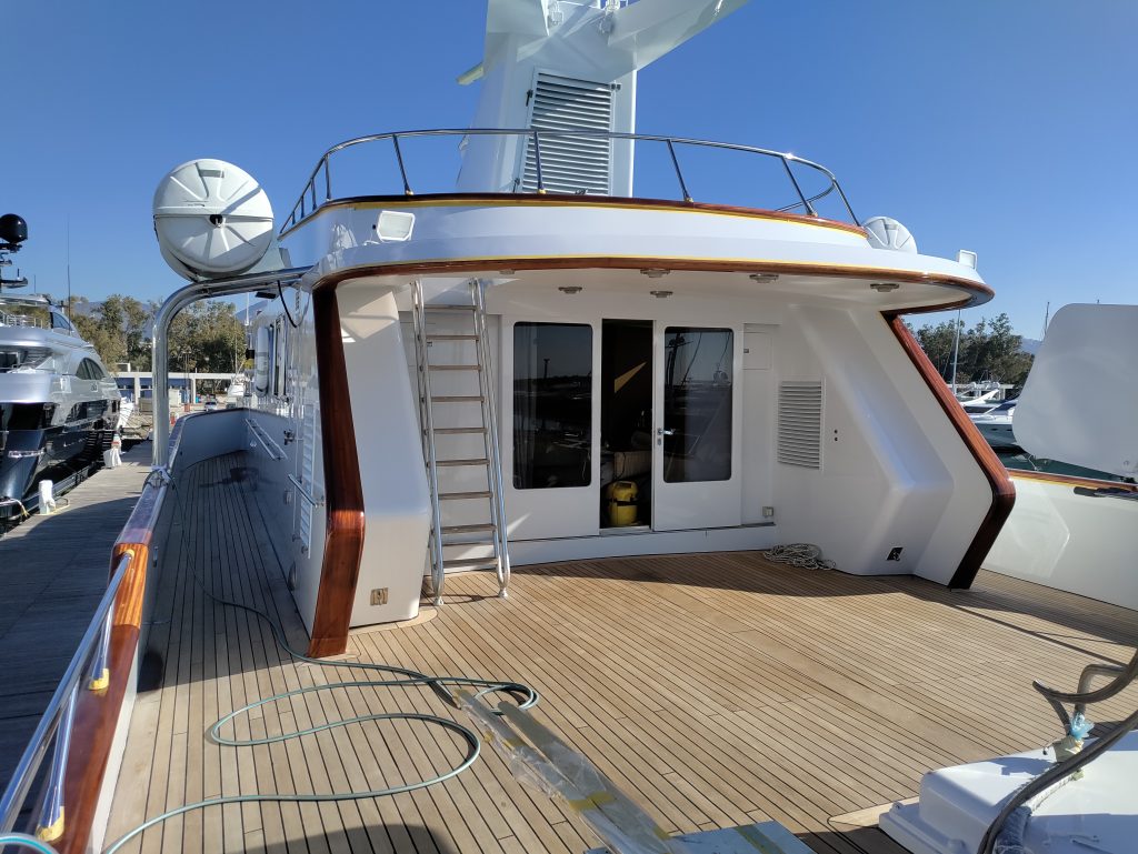 Yacht teak cap rail project