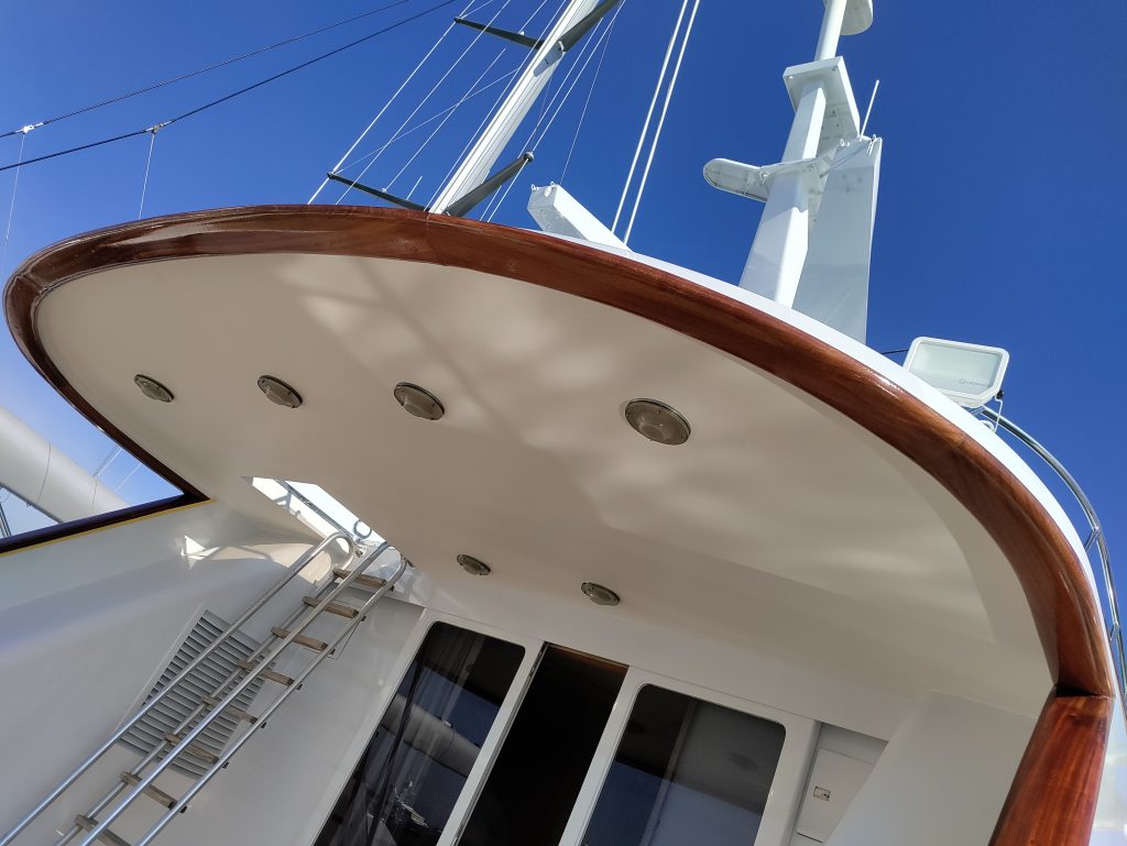 Yacht teak cap rail project