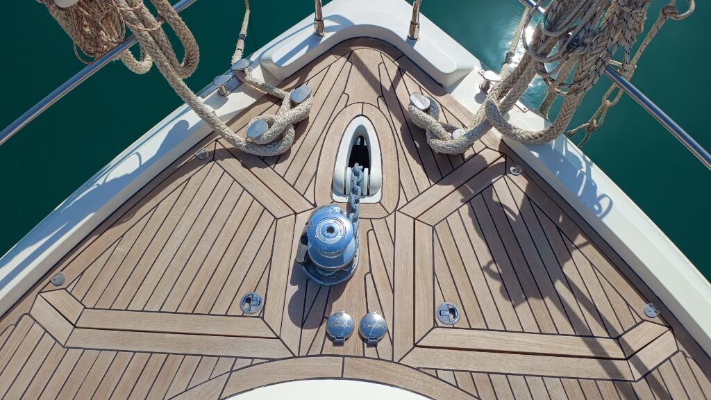 Yacht teak deck work