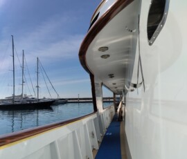 Yacht teak cap rail project