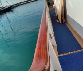 Yacht teak cap rails