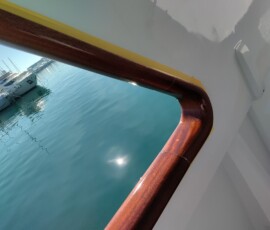 Yacht teak cap rail project